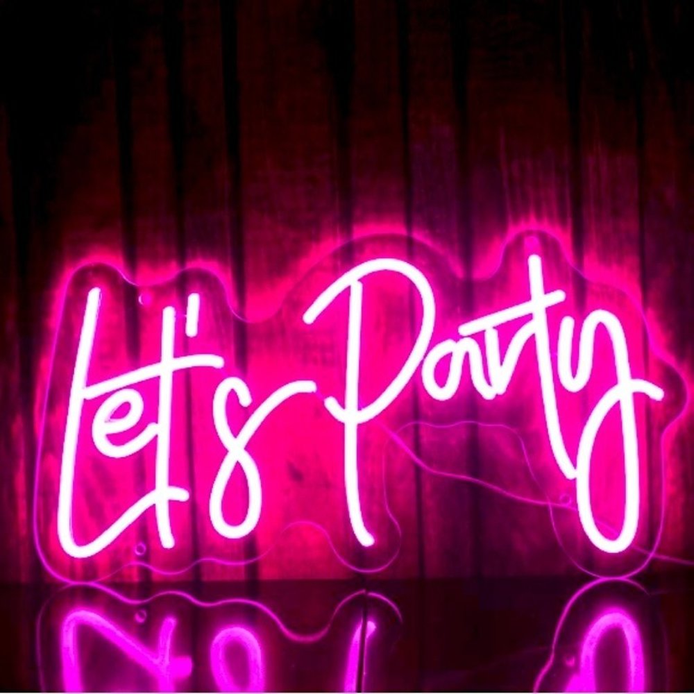 Lets Party LED Neon Cute Room/Event Wedding/Birthday/Graduation/Babyshower Decor - Picture 4 of 4